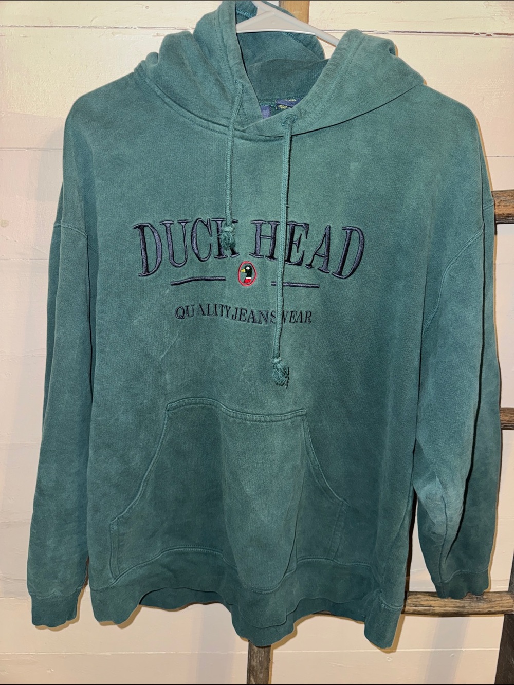Duck Head Green Light Fade VTG Pullover Hoodie L